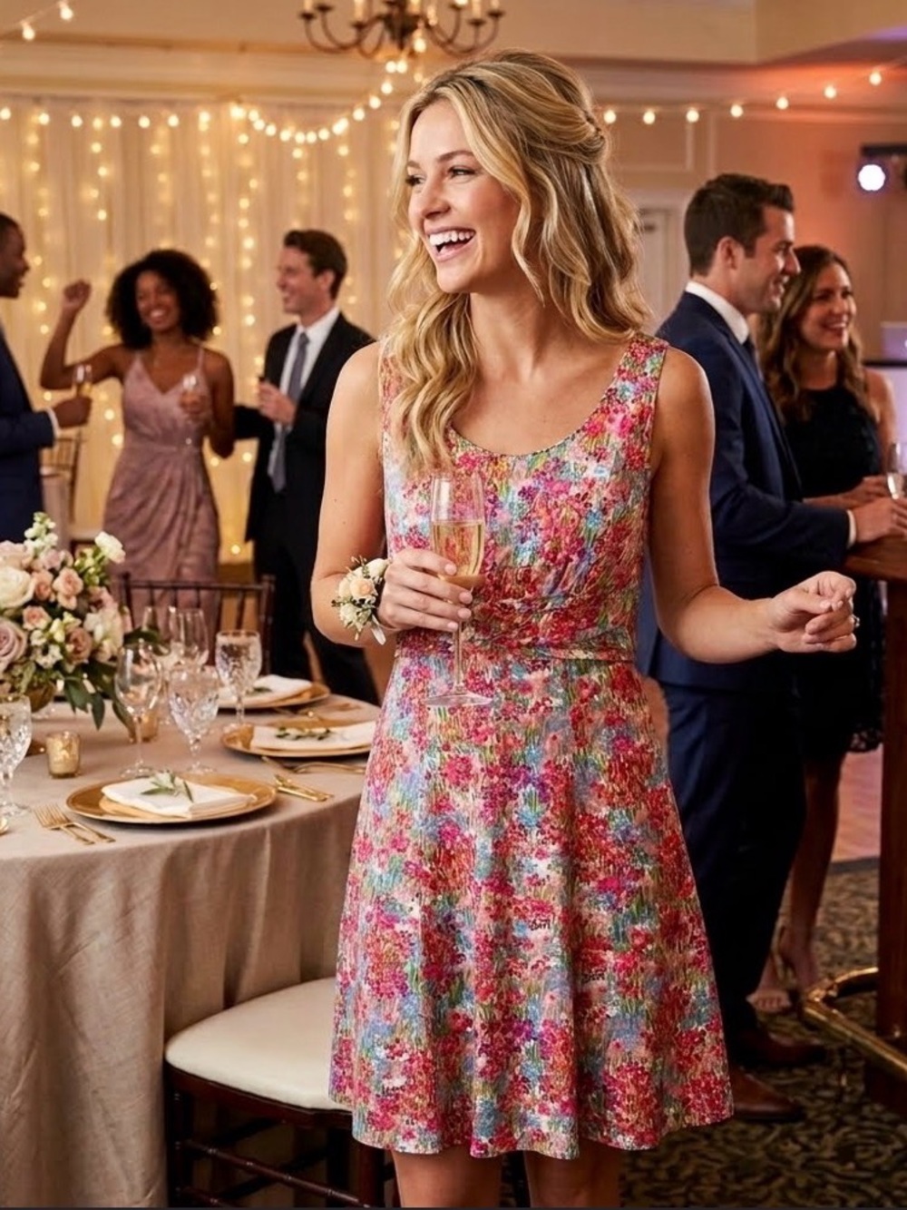 Sag Harbor Multicolor Sleeveless Dress NWT